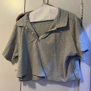 AE grey polo crop